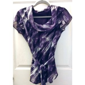 Ricki's blouse purple & white Size 2